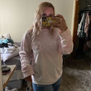 Ivory Ella Pink and White Tie Dye Long Sleeve Top